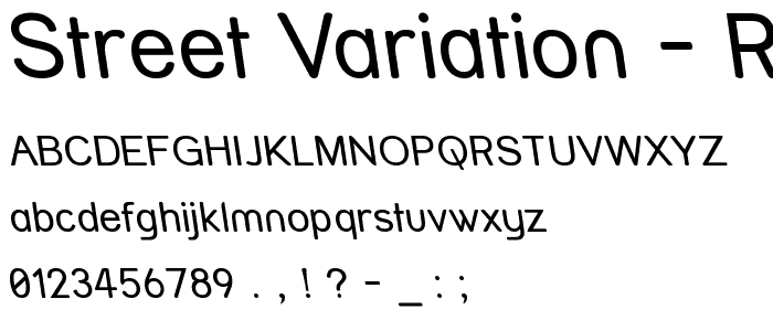 Street Variation - Rev font